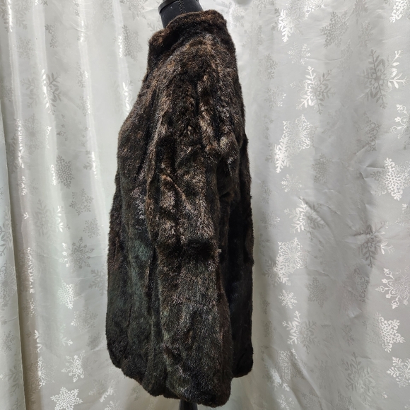 VTG 80s Faux Fur Mink Brown 'Created by ShirLee' Coat - Picture 4 of 9